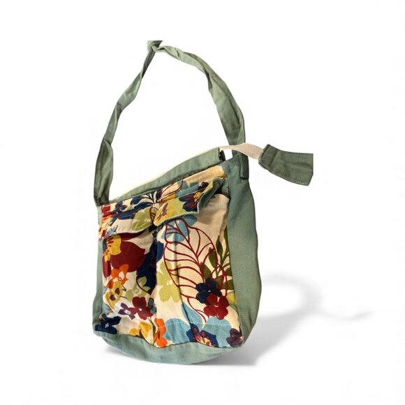 Handcrafted Knox Mtn Bags Floral Canvas Crossbody Bag With Adjustable Strap & Zi - Picture 5 of 7